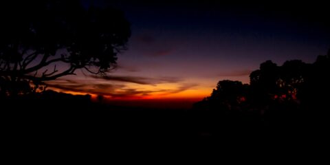 Burning Sunset At Kalalau Lookout In Koke’e State Park, Kauai Island, HI