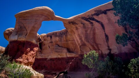 Close Look At Metate Arch Iin Devils Garden, Grand Staircase Escalante National Monument, UT