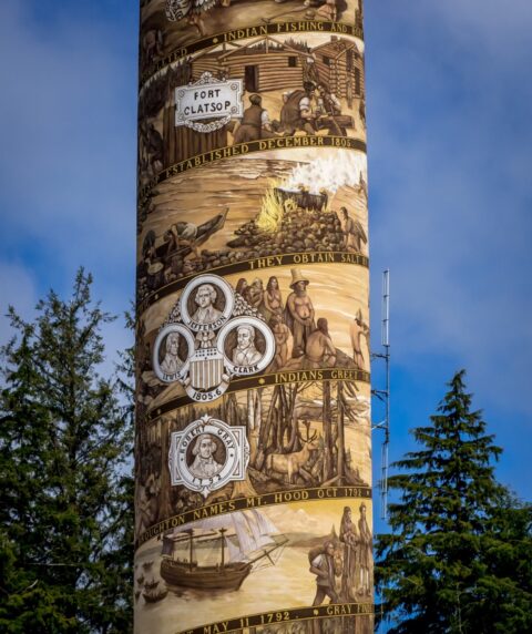 Detail On The Astoria Column, Astoria, OR
