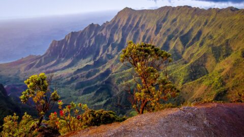 Evening Look At Nā Pali From Kalalau Lookout In Koke’e State Park, Kauai Island, HI