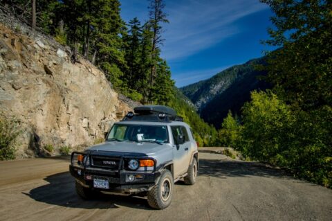 FJ On The Road Up -The Hill- Returning From Bella Coola, BC