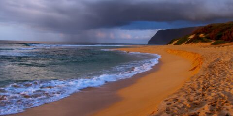 Ha’ele’ele Cliffs on the north side of Polihale Beach, West Shore of Kauai Island, HI