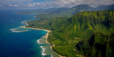 Ha’ena, Town On North Coast – Blue Hawaiian Helicopter Ride On Kauai Island, HI