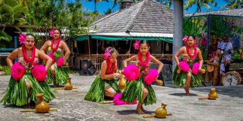 Hula Dance School Show, Coconut Marketplace, Kapa’a, Kauai Island East shore, HI