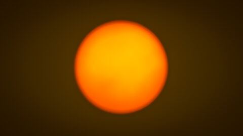 Midday Sun Through BC Forest Fire Smoke On August 18, 2018, Shelter Bay, BC