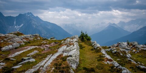 On Top of Steep Hermit Trail, Glacier National Park, BC