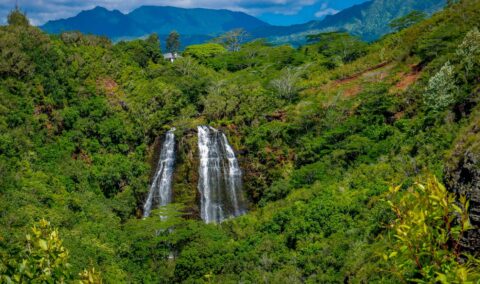 Opaeka’a Falls near Wailua, on the East Shore of Kauai Island, HI
