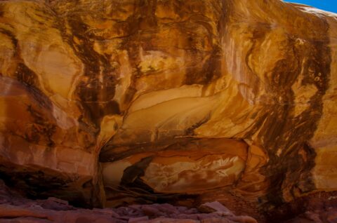 Part Of Fallen Roof Ruins In Road Canyon, Cedar Mesa, UT
