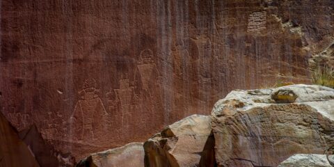 Petroglyphs Along Scenic Highway 24 In Capitol Reef National Park, UT