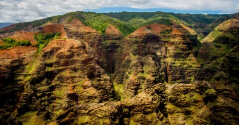 Shadows And Light On Walls Of Waimea Canyon On Kauai Island, HI