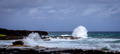 Wild Waters on the Larsen’s Beach, North-East Shore of Kauai Island, HI