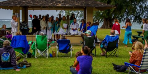 meditative Kaua’i Choir On Anini Beach, North Shore of Kauai Island, HI