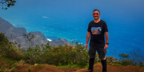 rrasha On Awa’awapuhi Trail Viewpoint In Kokee State Park, West Coast Of Kauai Island, HI