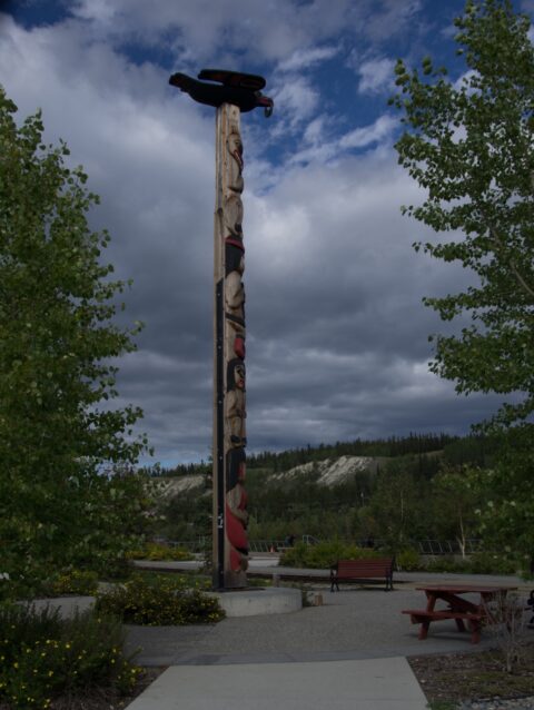 11-metre Totem On The Waterfront In Whitehorse, YT