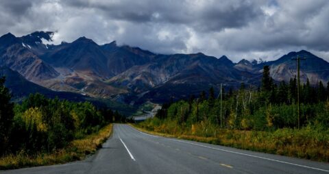 Alaska Highway Along Kluane National Park And Reserve Near Hains Junction, YT