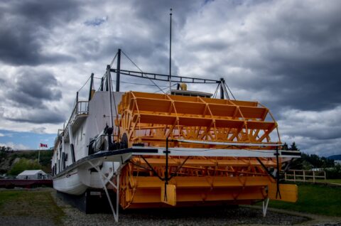 Back End Of Steamwheeler Ship “Klondike” On National Historic Site In Whitehorse, YT