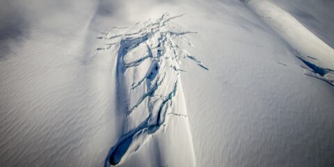 Crack In The Icefield In Kluane National Park, YT