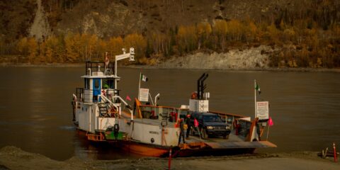 Ferry Across The Yukon River In Dawson City, YT