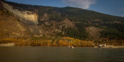 Ferry Crossing The Yukon River In Dawson City, YT