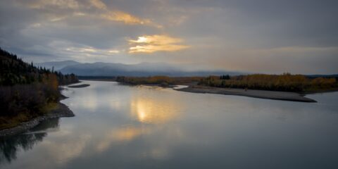 Stewart River Morning Scenery, Look From Klondike Highway, YT