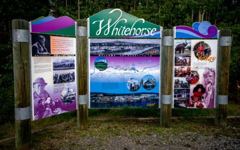 Welcome Sign On The Alaska Highway Rest Area, Whitehorse, YT