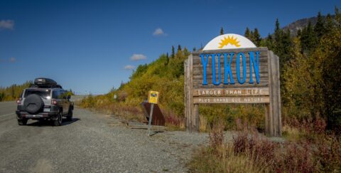 Yukon Sign On Haines Highway, YT
