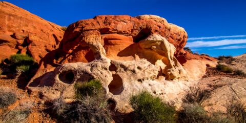 Afternoon Look At Fire Cave Along 7 Wonders Loop In Valley Of Fire State Park, NV