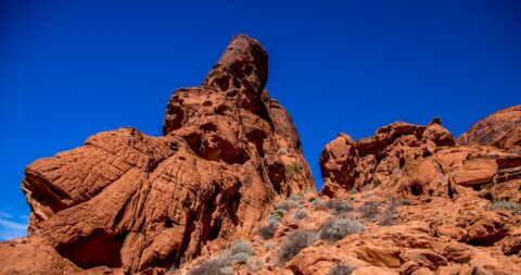 Big Wing Shaped Rock Along Mouse’s Tank Trail In Valley Of Fire State Park, NV