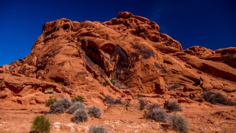 Boulder Along Mouse’s Tank Trail In Valley Of Fire State Park, NV