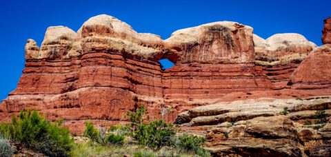 Crescent Arch Along Salt Creek Trail Towards Angel Arch, Needles, Canyonlands National Park, UT
