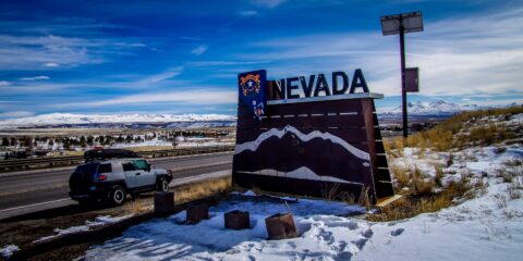Entering Nevada On Scenic Highway 93 Southbound, NV
