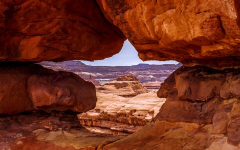 Peekaboo Along Trail To Angel Arch In Needles, Canyonlands National Park, UT