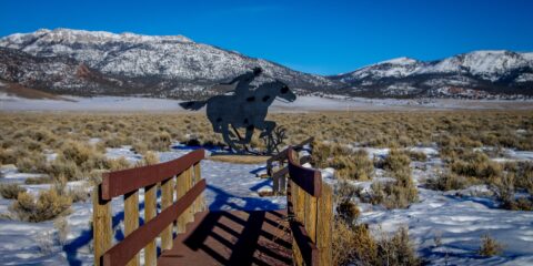 Pony Express Landmark At Schellbourne Rest Area Along Scenic Highway 93, NV