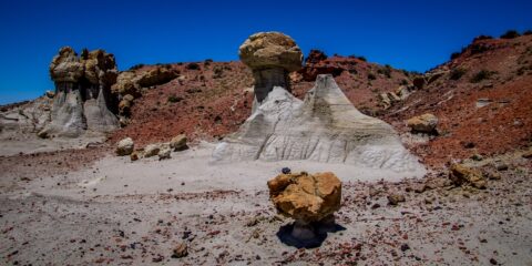 Big White Hoodoos At Distant End of Valley Of Dreams, NM