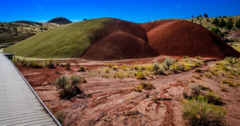 Boardwalk Over Dry Wash In Painted Hills, John Day Fossil Beds National Monument, OR