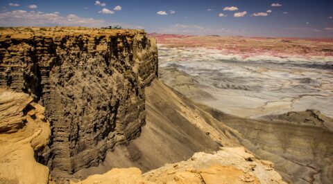 Cliff With Moonscape Overlook, UT
