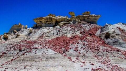 Crumbling Rocks Along Trail In Valley Of Dreams, NM