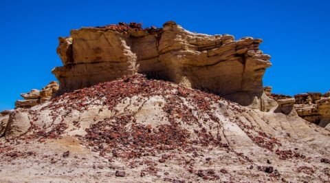Crumbling Rock Near Trailhead In Valley Of Dreams, NM