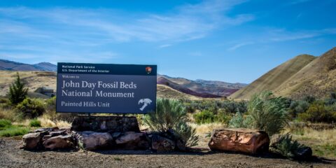 Entrance To Painted Hills Section Of John Day Fossil Beds National Monument, OR