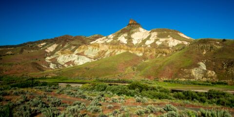 Evening Look At Sheep Rock above John Day River, John Day Fossil Beds National Monument, OR