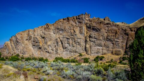 Goose Rock above John Day River In Sheep Rock Section Of John Day Fossil Beds National Monument, OR