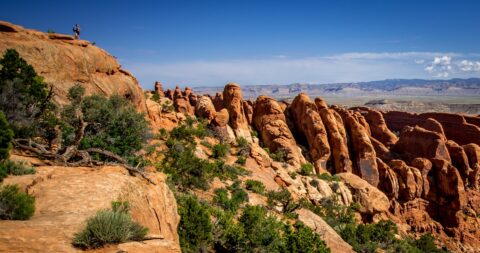 Hikers In Devils Garden, Arches National Park, UT