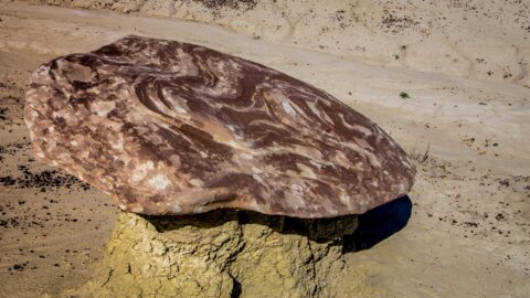 Seat High Hoodoo With Beautiful Cap In Ah-Shi-Sle-Pah Wilderness Study Area, NM