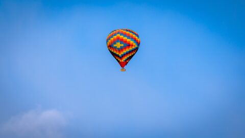 Hot Air Balloon Over Arches National Park, UT