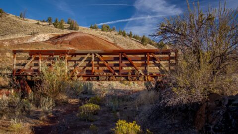 Painted Bridge In Painted Hills, John Day Fossil Beds National Monument, OR