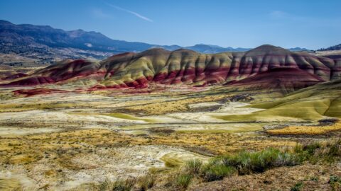 Panoramic View From Vista Point in Painted Hills Section of John Day Fossil Beds National Monument, OR