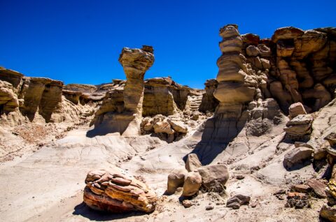 Rock Formations Near Trailhead In Valley Of Dreams, NM