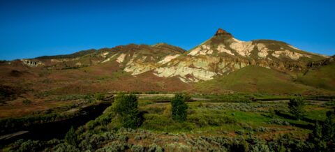 Sheep Rock above John Day River, John Day Fossil Beds National Monument, OR
