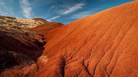 Some Hills Are Red In Painted Hills, John Day Fossil Beds National Monument, OR