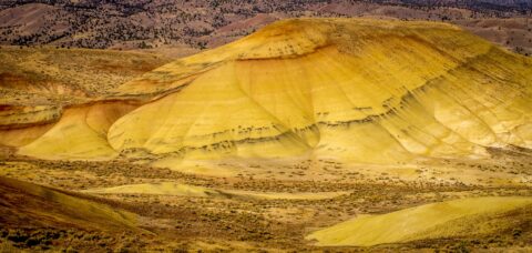 Some Hills Are Yellow In Painted Hills, John Day Fossil Beds National Monument, OR